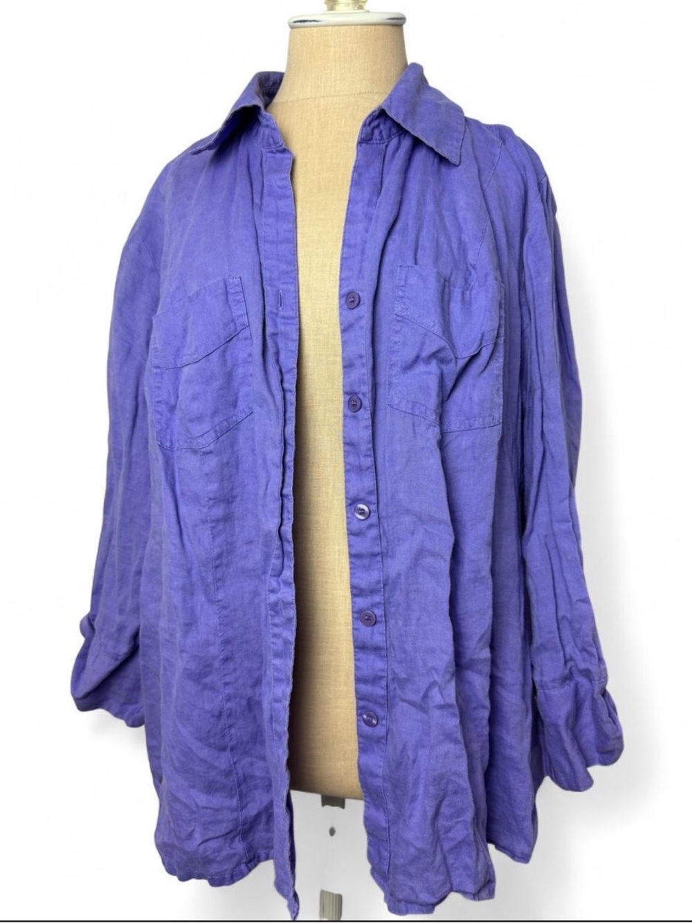 Linen Oversized Beachy Button Up by Dressbarn